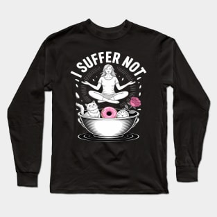 Lactose Tolerant Zen Dairy Humor Quote Floating Characte Long Sleeve T-Shirt